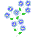 Flowers in blue