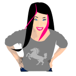Woman with black and pink hair vector graphics
