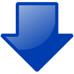 Blue arrow down vector image