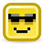 Sunglasses smiley vector icon