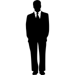 Businessman with shirt and tie silhouette vector illustration