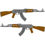 AK 47 Rifle Vector Drawing