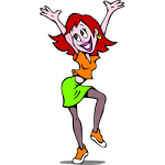 Red-haired girl dancing vector image