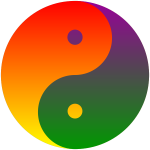 Yin Yang Symbol Rainbow Blend