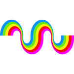 Swirly rainbow decoration vector drawing