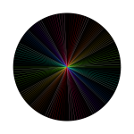 Vector image of rainbow light in dark line art