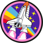 Rainbow rocket badge
