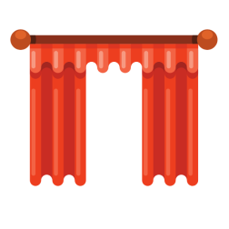 Red curtains
