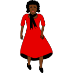 Afro-american lady in red dress
