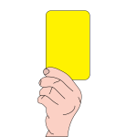 Referee showing yellow card vector graphics