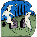 Ghosts in graveyard