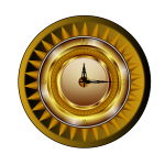 Gold wall clock vector graphics