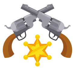 Sheriff badge and guns