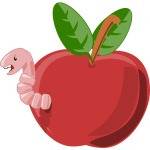 Red cartoon apple vector image