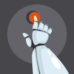 Robot Hand Pressing Red Button