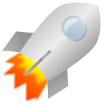 Flying rocket icon