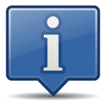 Information icon with shadow vector clip art