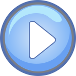 Blue "play" button in vector format