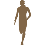 Silhouette vector clip art of boy at training