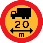 20m vehicle sign vector illustration