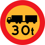 30 ton trucks road sign vector clip art