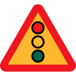Traffic lights ahead sign vector image