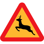 Warning for deer traffic sign vector drawing