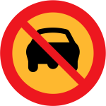 No cars road sign vector drawing