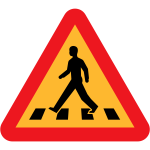 Pedestrian crossing sign vector clip art