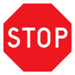 Red STOP warning sign vector image