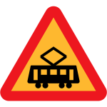 Road symbol for tram crossing vector graphics