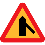 Merging traffic vector sign