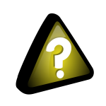 Vector drawing of question mark in yellow triangle