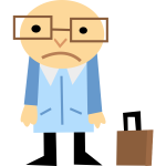 Vector image of blue sad businessman