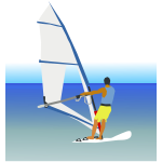 Sea scene with windsurfer vector illustration