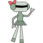 Girl robot vector drawing