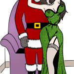 Santa and woman