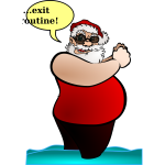 Santa Claus exiting routine vector image