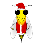 Santa honey bee vector image