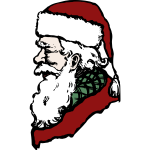 Santa Claus side profile in color vector drawing