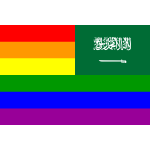 Saudi Arabia and rainbow flag