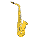 Gold saxophone vector illustration