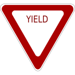 Yield traffic roadsign vector image