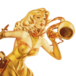 Sci-fi lady with space trumpet