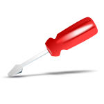 Vector image of tilted screwdriver with shade