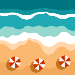 Sun umbrellas on the beach