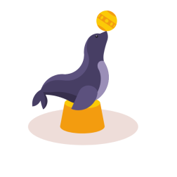 Seal playing with a ball