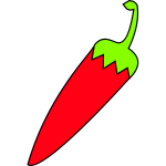red chili with green tail