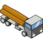 Vector clip art of flat bed truck