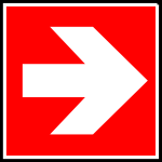Vector image of exit direction right sign label